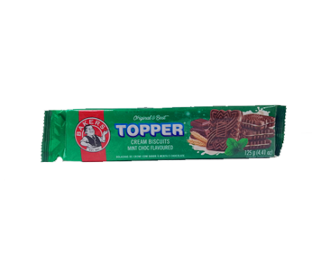 Bakers Topper Cream Biscuits mint choc