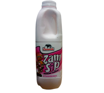 ZamSip 1 Ltr Container Strawberry Yoghurt