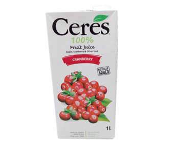 Ceres Fruit Juice Cranberry 1 Ltr